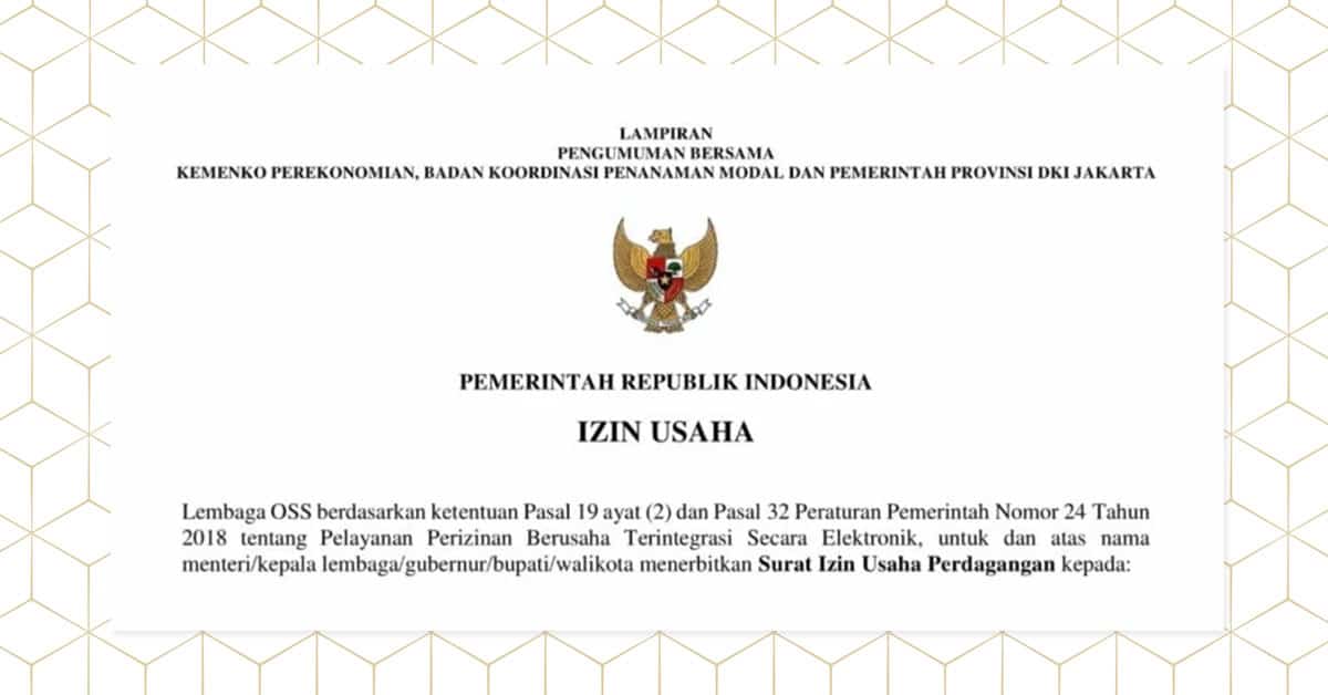 Izin Usaha (Business Permit) - PT Agnia Khassa Arkananta